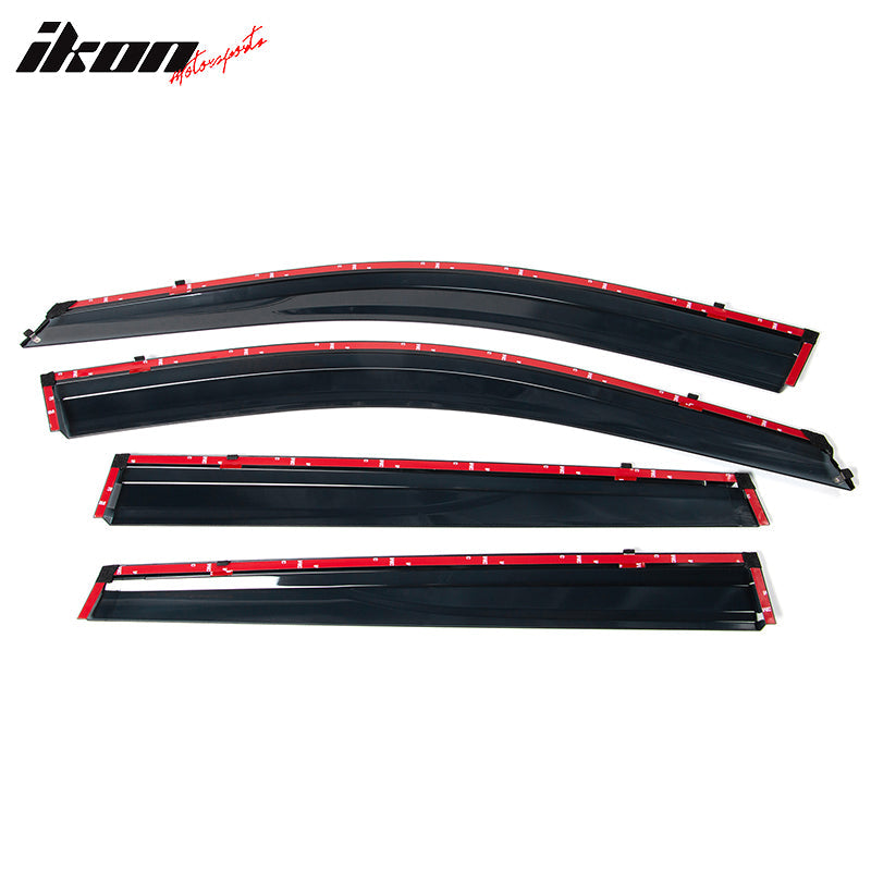 2014-2023 Jeep Cherokee Tape On Smoke w/ Chrome Trim Window Visors PC