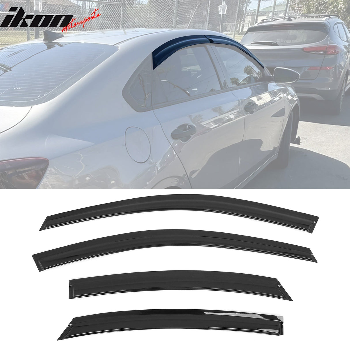2019-2024 Kia Forte 4PCS Tape on Window Visors Vent Rain Sun Guards