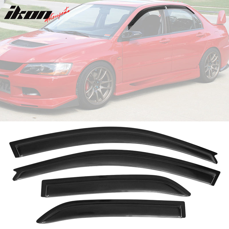 2002-2007 Mitsubishi Lancer EVO Sedan Acrylic 4PC Window Visors Guard