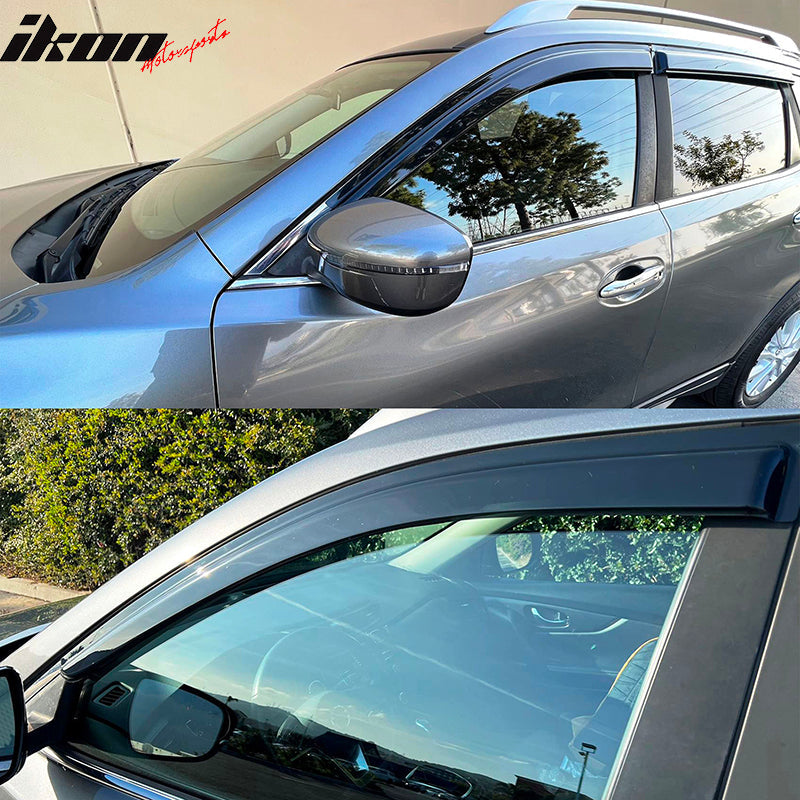2014-2020 Nissan Rogue Slim Style Smoke Tinted Window Visors Acrylic