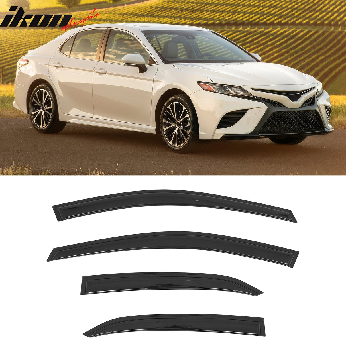 2018-2024 Toyota Camry 4PCS Tape on Window Visors Vent Rain Sun Guards