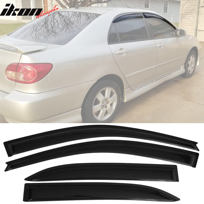 2003-2008 Toyota Corolla Sedan 4-Door Window Visor Guard Acrylic 4PC