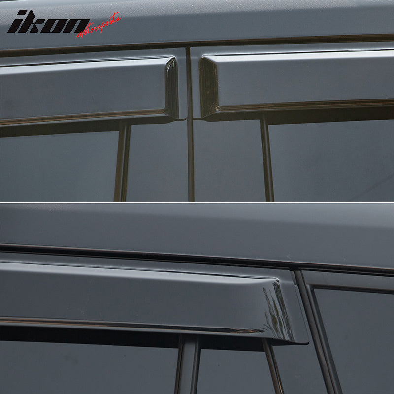 2020-2024 Toyota Highlander PC Side Window Visors w/ Chrome Trim 4PCS