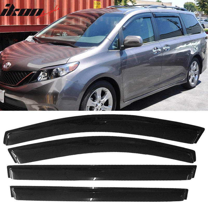 2011-2020 Toyota Sienna Acrylic 4PC Window Visors Tape On Rain Guard