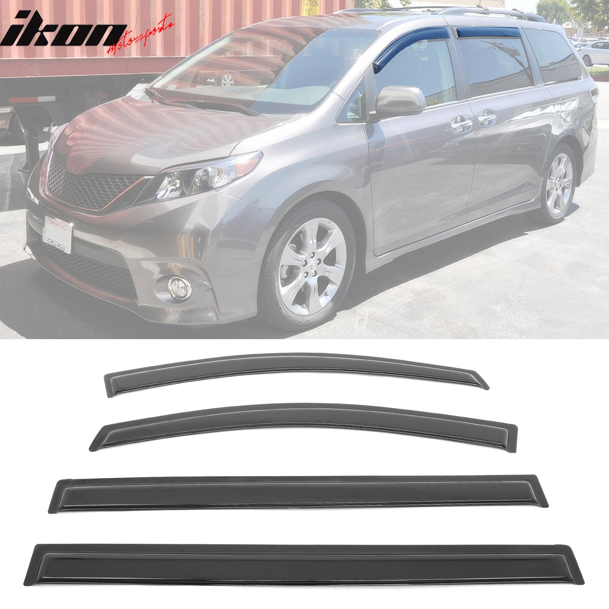 2011-2020 Toyota Sienna Acrylic 4PC Window Visors Tape On Rain Guard