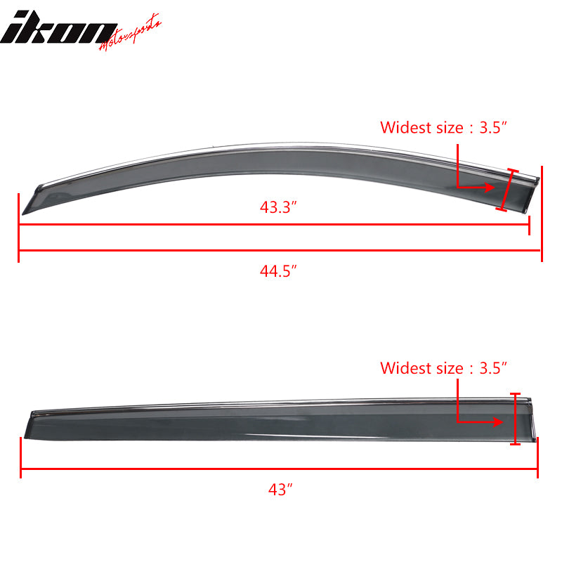 2021-2025 Toyota Sienna PC Injection Window Visor Chrome Trim 4PCS