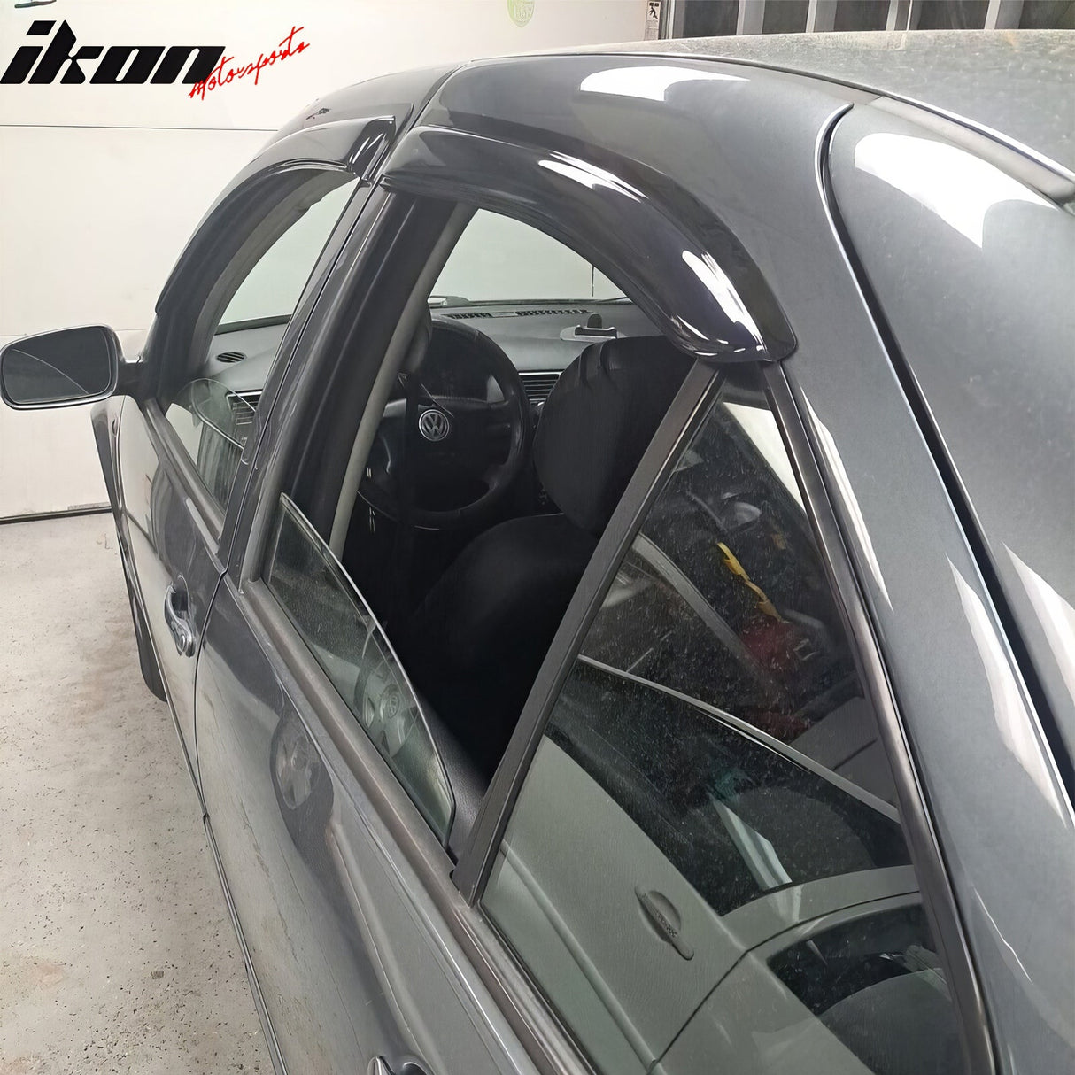1999-2005 Volkswagen Jetta Smoke Tape On 4PCS Window Visors Acrylic