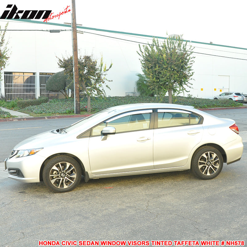 2012-2015 Honda Civic 4 Door Sedan Tape on Window Visors Shade Acrylic
