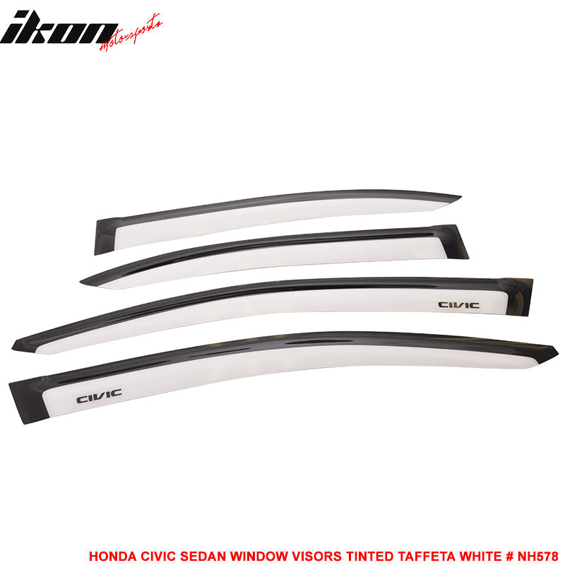 2012-2015 Honda Civic 4 Door Sedan Tape on Window Visors Shade Acrylic