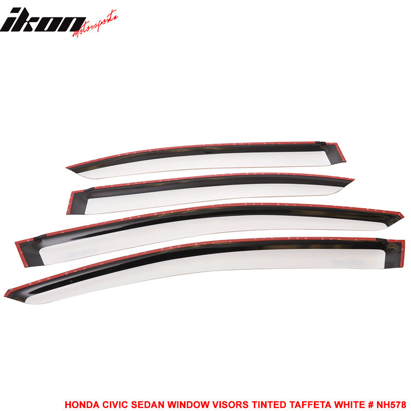 2012-2015 Honda Civic 4 Door Sedan Tape on Window Visors Shade Acrylic
