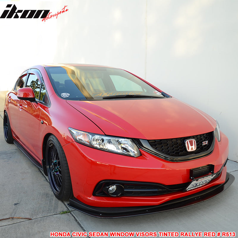 2012-2015 Honda Civic 4 Door Sedan Tape on Window Visors Shade Acrylic