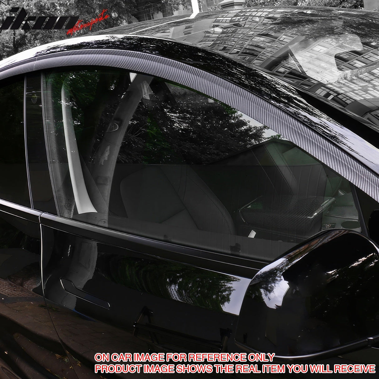 2020-2024 Tesla Model Y Tape-on Chrome Window Visors ABS 4PCS