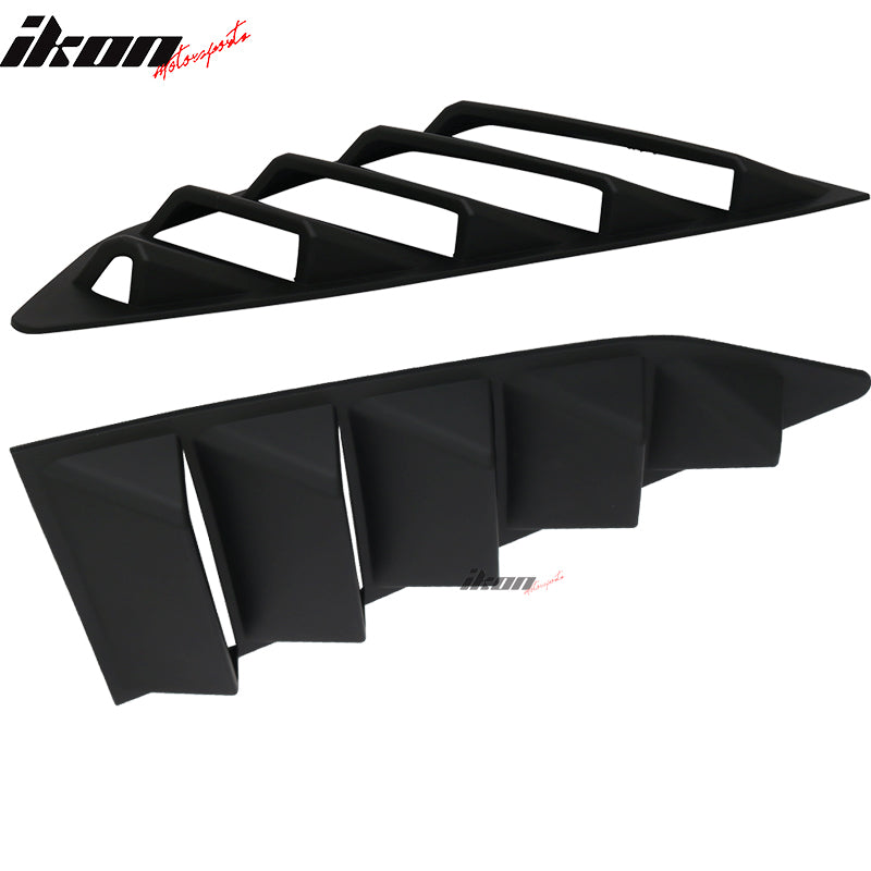2016-2024 Chevy Camaro Black Rear Side Window Louver Trunk Spoiler ABS