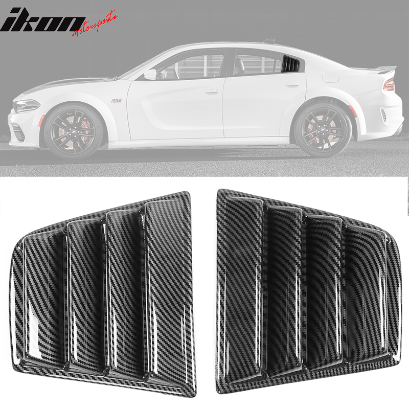 2011-2023 Dodge Charger V1 Side & Rear Window Louver Cover CF Print