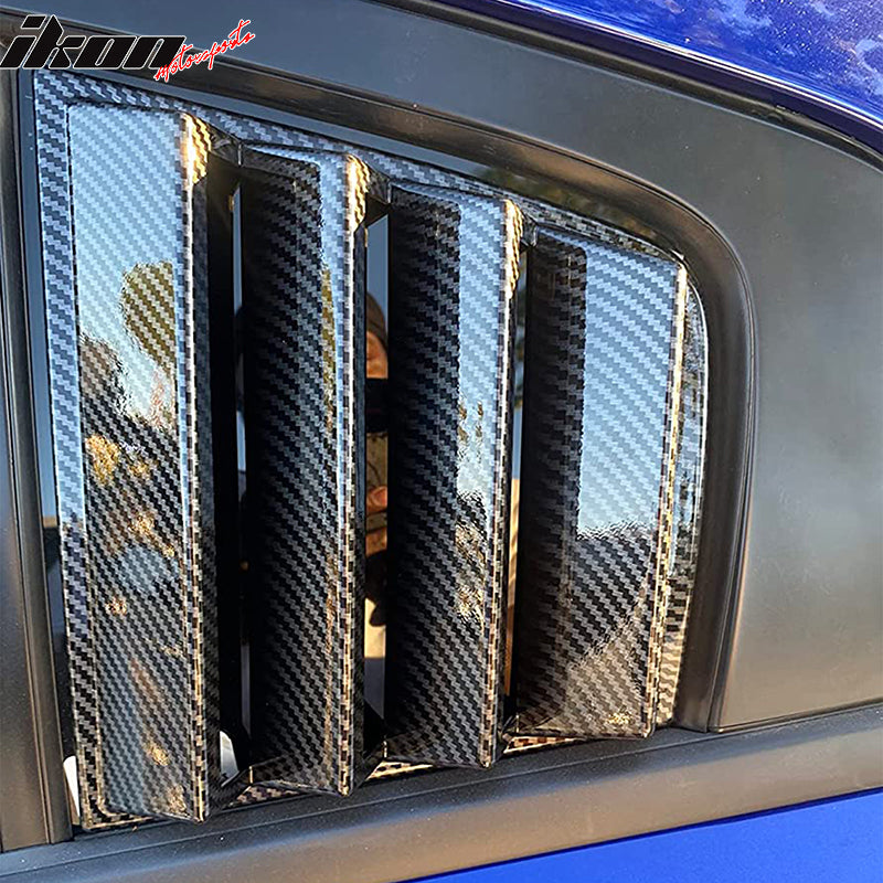 2011-2023 Dodge Charger V1 Side & Rear Window Louver Cover CF Print