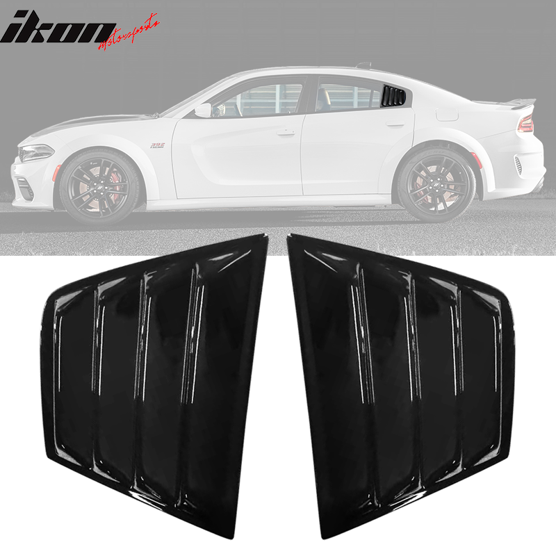 2011-2023 Dodge Charger V2 Style Window Louver Windshield Gloss Black