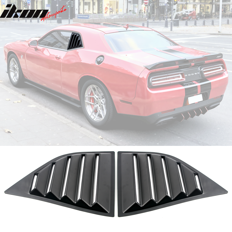 2008-2023 Dodge Challenger Unpainted Rear Side Window Louver Air Vent