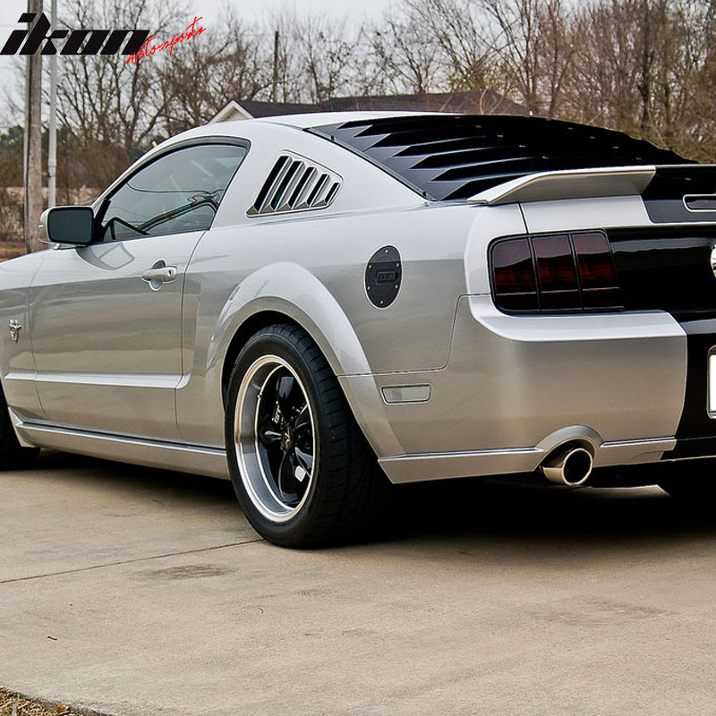 2005-2009 Ford Mustang V6 Side Quarter Window Louvers Windshield Cover