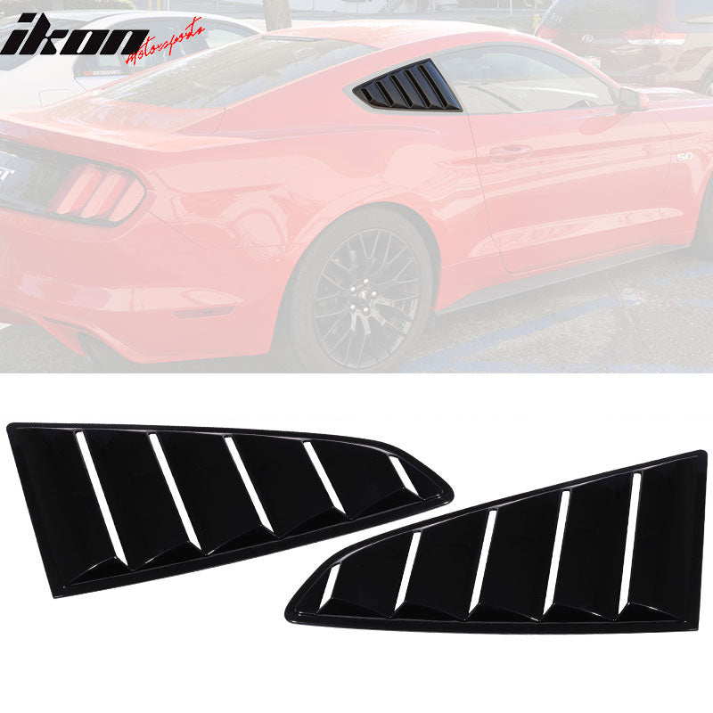 2015-2023 Ford Mustang Side Window Louvers Sun Shade Cover Windshield