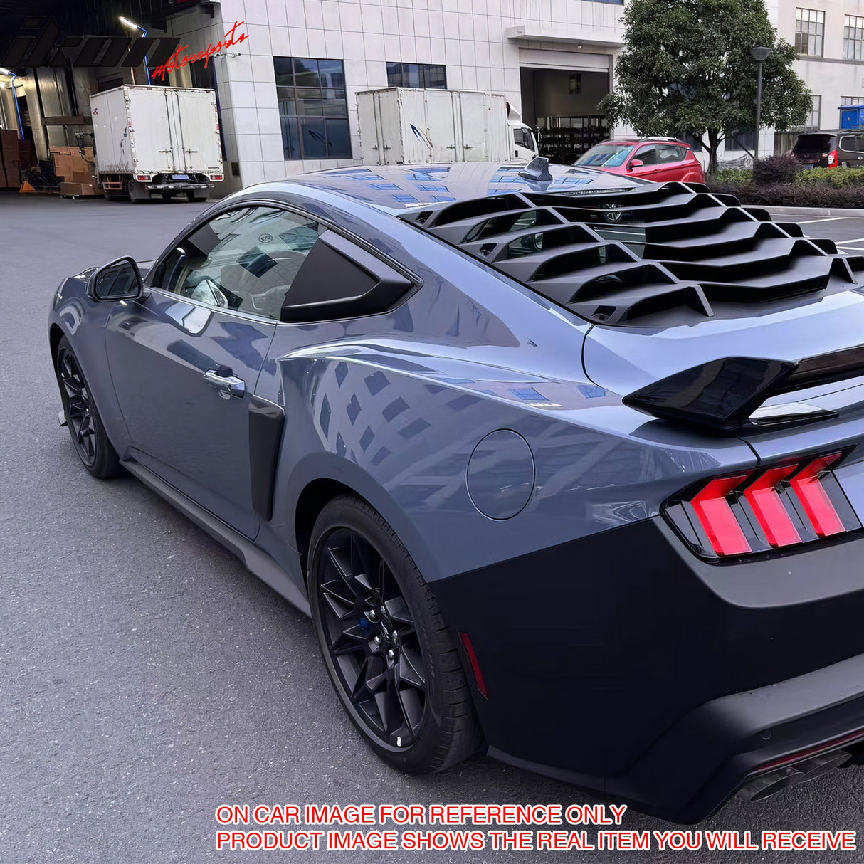 2024-2025 Ford Mustang 2DR V Style Gloss Black Side Window Louvers ABS