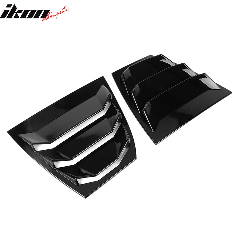 2014-2018Â Mazda 3 Gloss Black Rear Window Louvers Quarter Scoop ABS