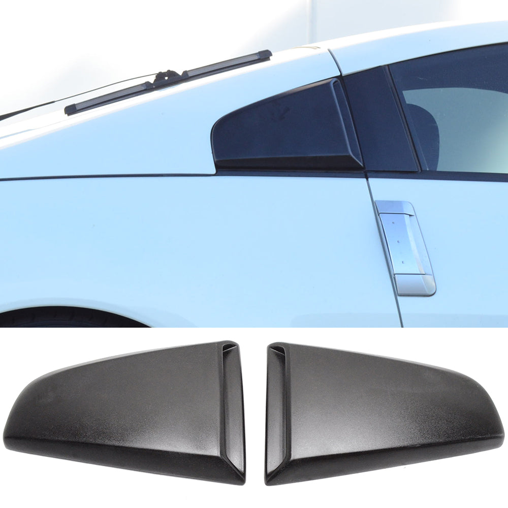 2003-2008 Nissan 350Z 2Dr Black Rear Side Quarter Window Louvers PU