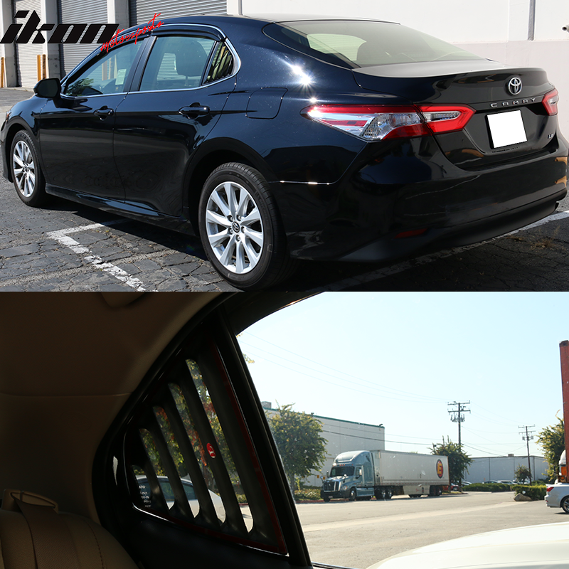2018-2024 Toyota Camry Unpainted Black Side Window Louvers