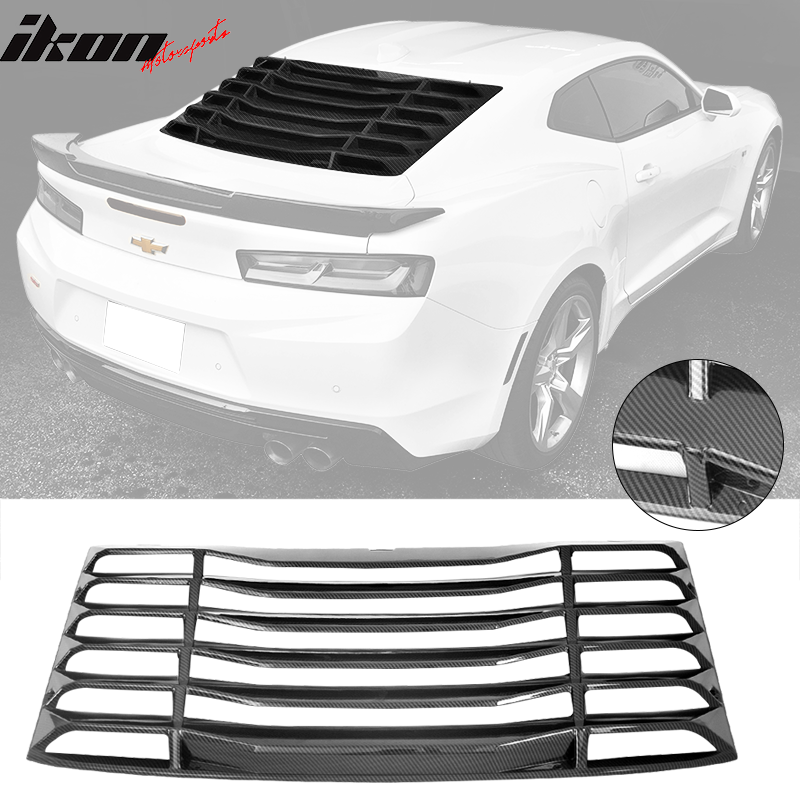 2016-2024 Chevy Camaro IKON Rear Window Louvers Cover Sun Shade ABS