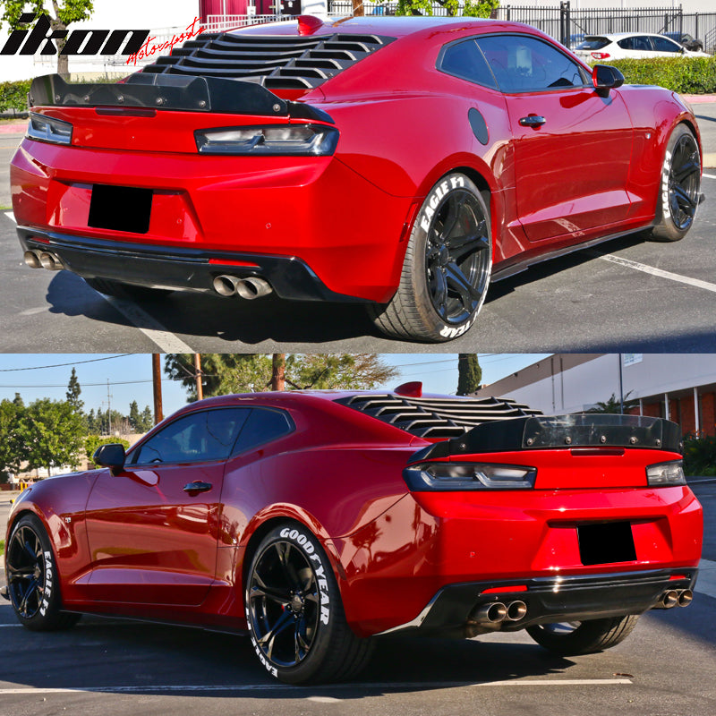 2016-2024 Chevy Camaro IKON Rear Window Louvers Cover Sun Shade ABS