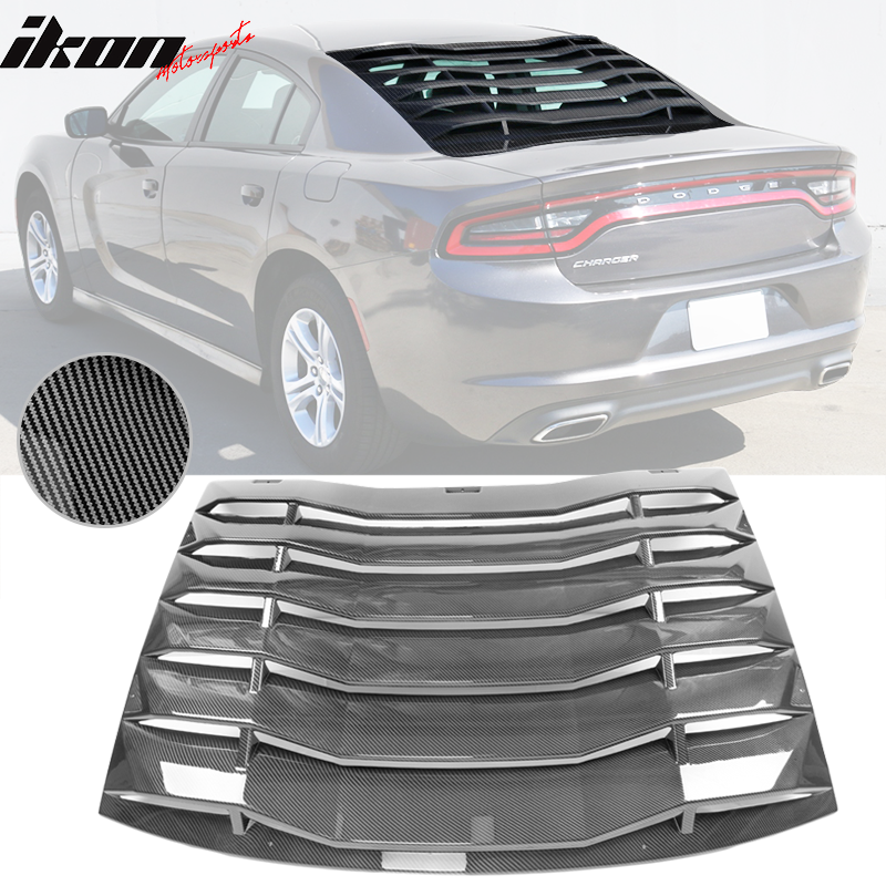 2011-2023 Dodge Charger V2 Side & Rear Window Louver Cover CF Print