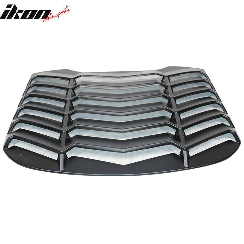2015-2023 Ford Mustang IKON Black Rear Window Louver Cover ABS
