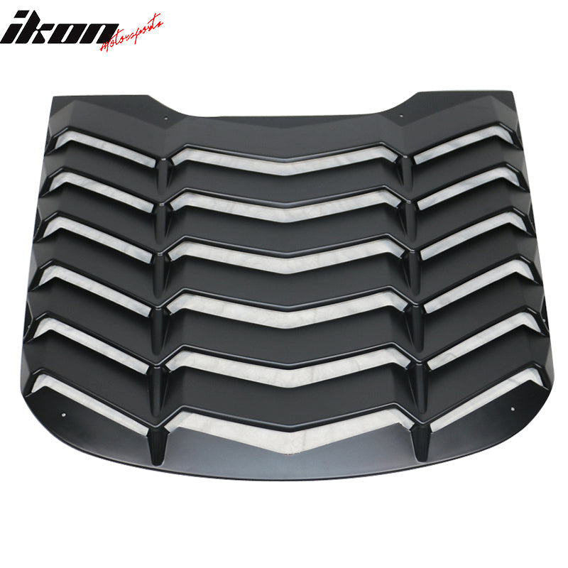 2015-2023 Ford Mustang IKON Black Rear Window Louver Cover ABS