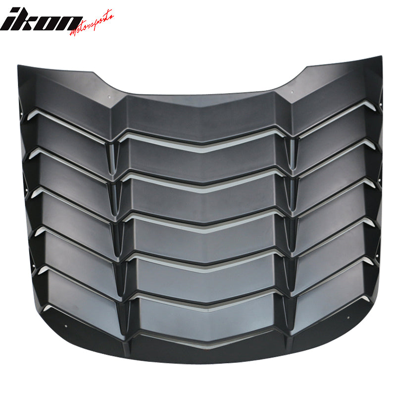2015-2023 Ford Mustang IKON Black Rear Window Louver Cover ABS
