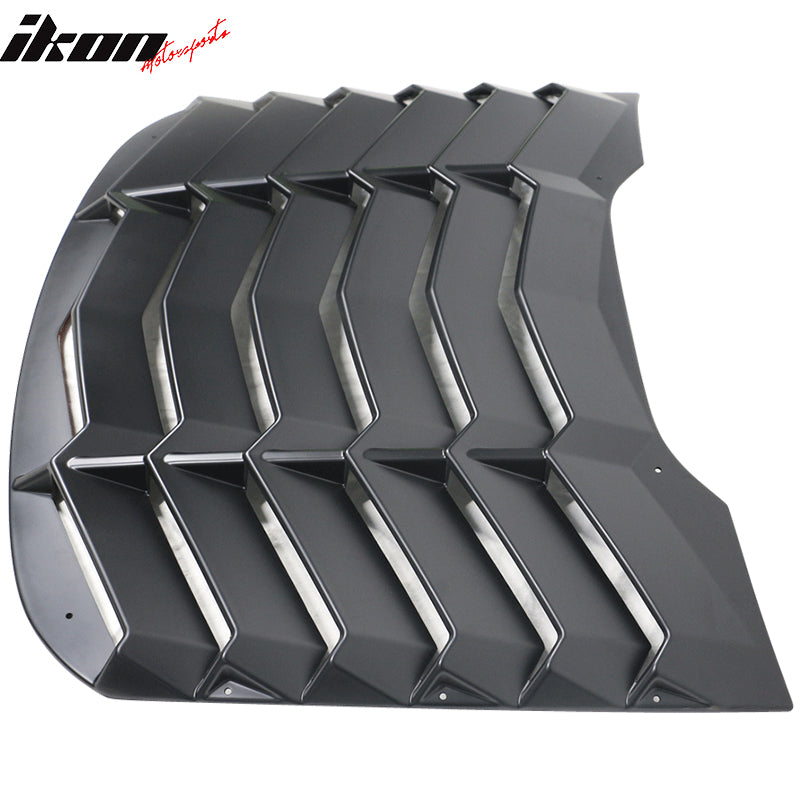 2015-2023 Ford Mustang IKON Black Rear Window Louver Cover ABS