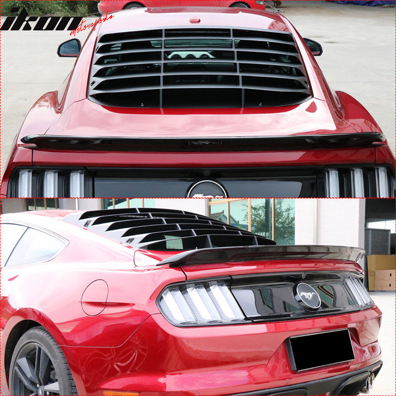 2015-2023 Ford Mustang Coupe Unpainted Rear Side Window Louver ABS