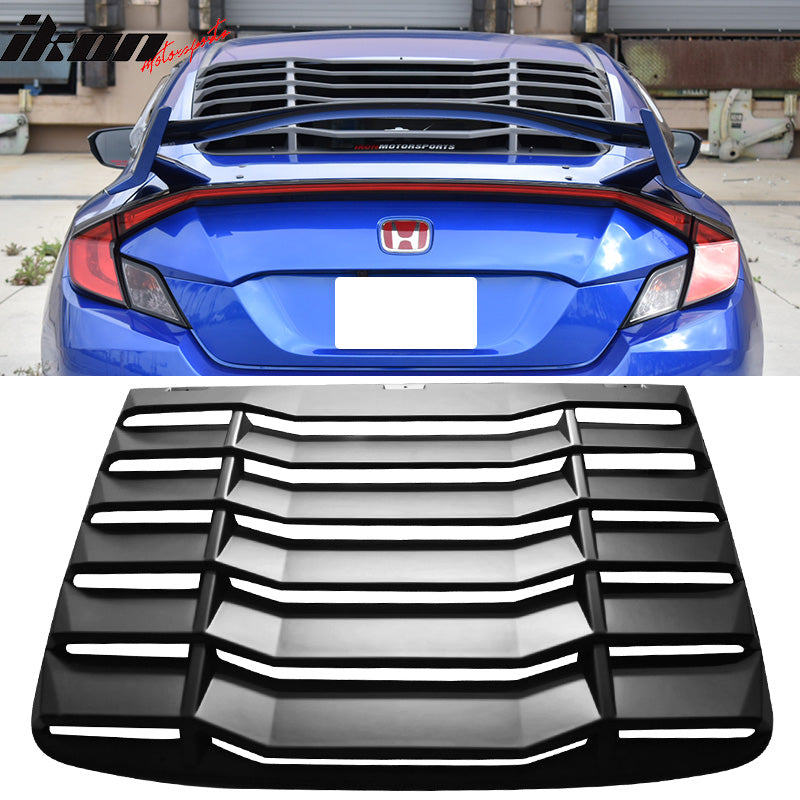 2016-2020 Honda Civic 2Dr Coupe Black Rear Window Louver ABS