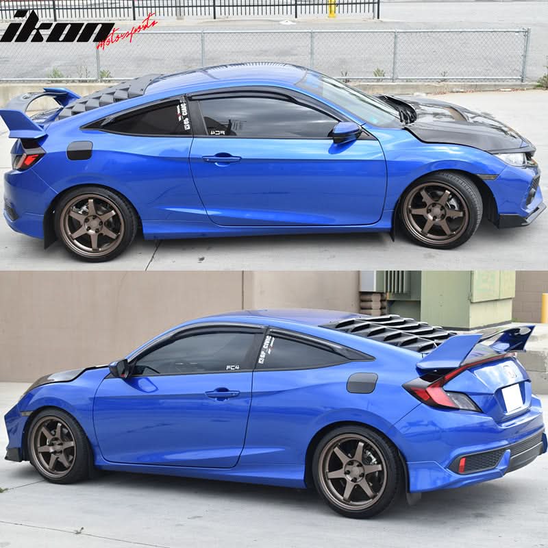 2016-2020 Honda Civic 2Dr Coupe Black Rear Window Louver ABS