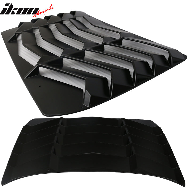 2016-2021 Honda Civic Sedan Black Rear Window Louvers ABS