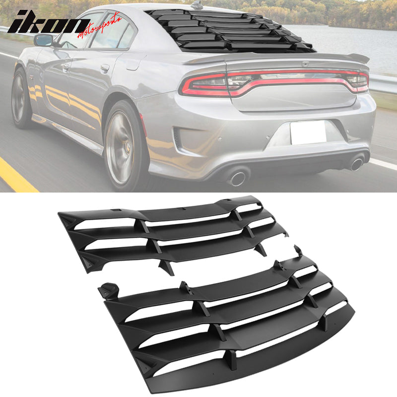 2011-2024 Dodge Charger IKON Window Louver Cover ABS 3PCS