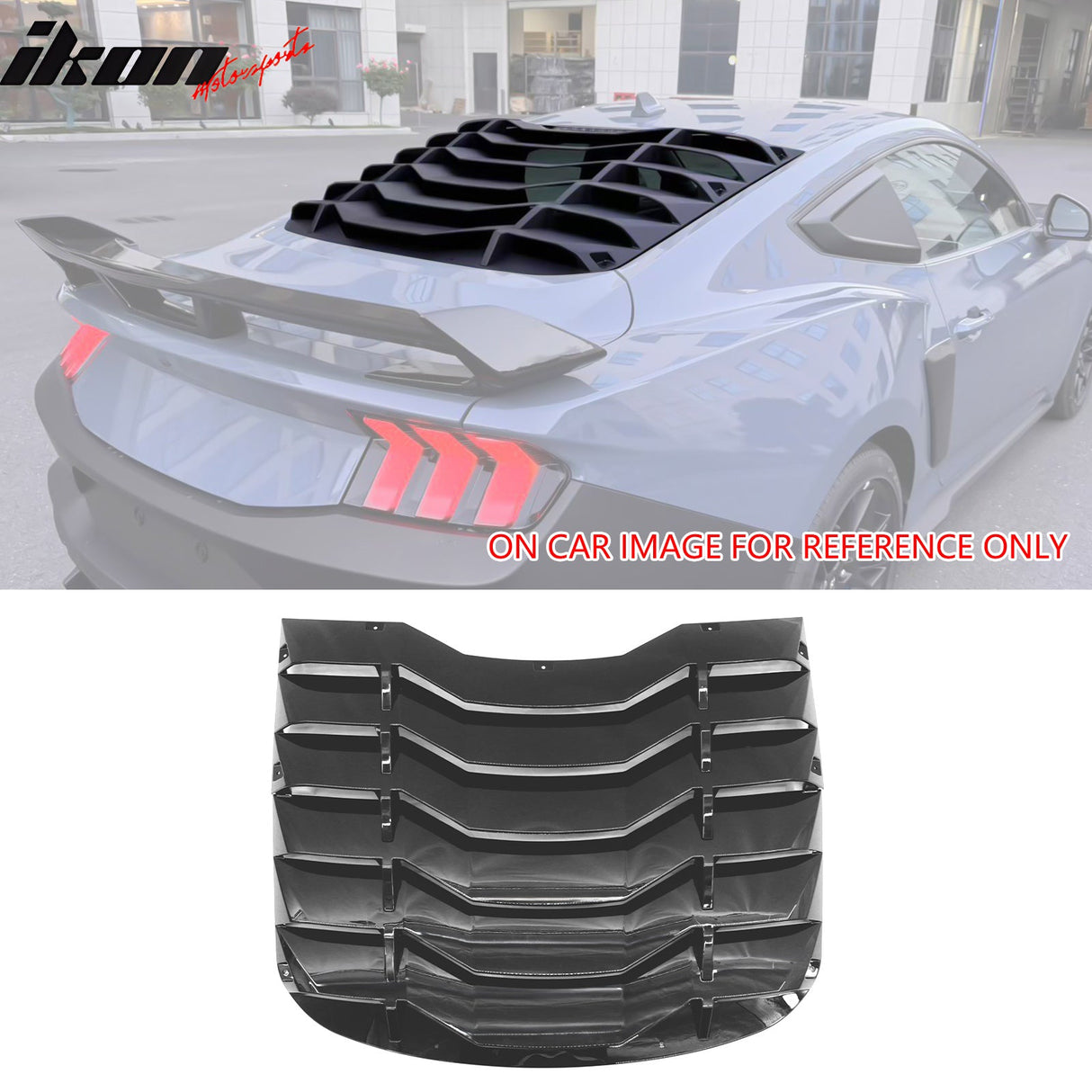 2024-2025 Ford Mustang 2DR IKON Gloss Black Rear Window Louvers ABS