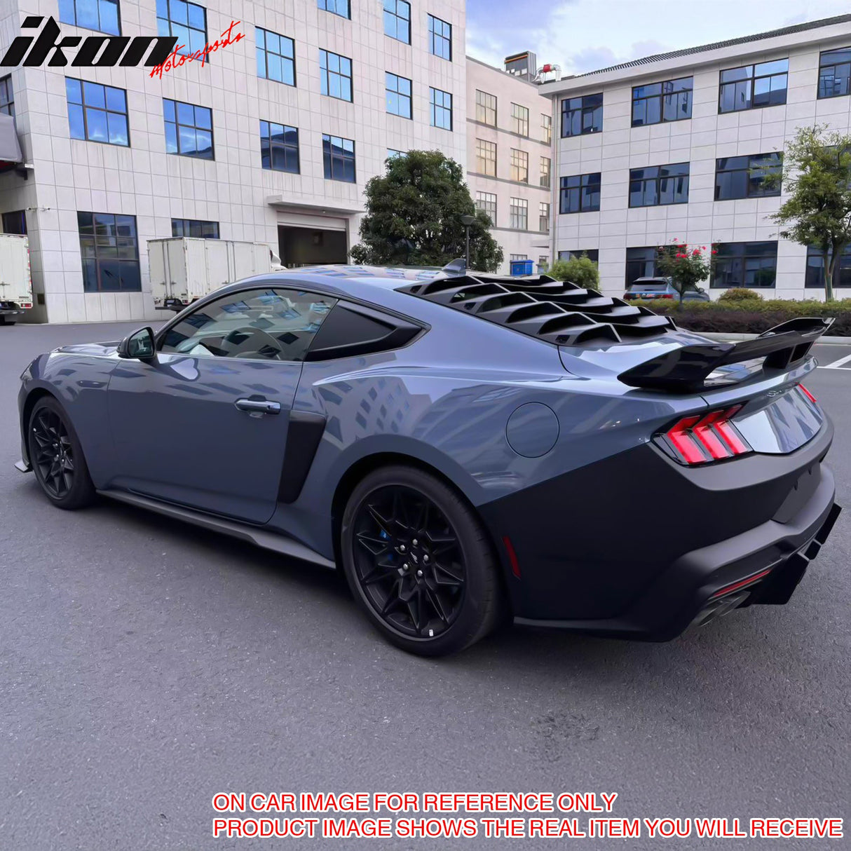 2024-2025 Ford Mustang 2DR IKON Gloss Black Rear Window Louvers ABS