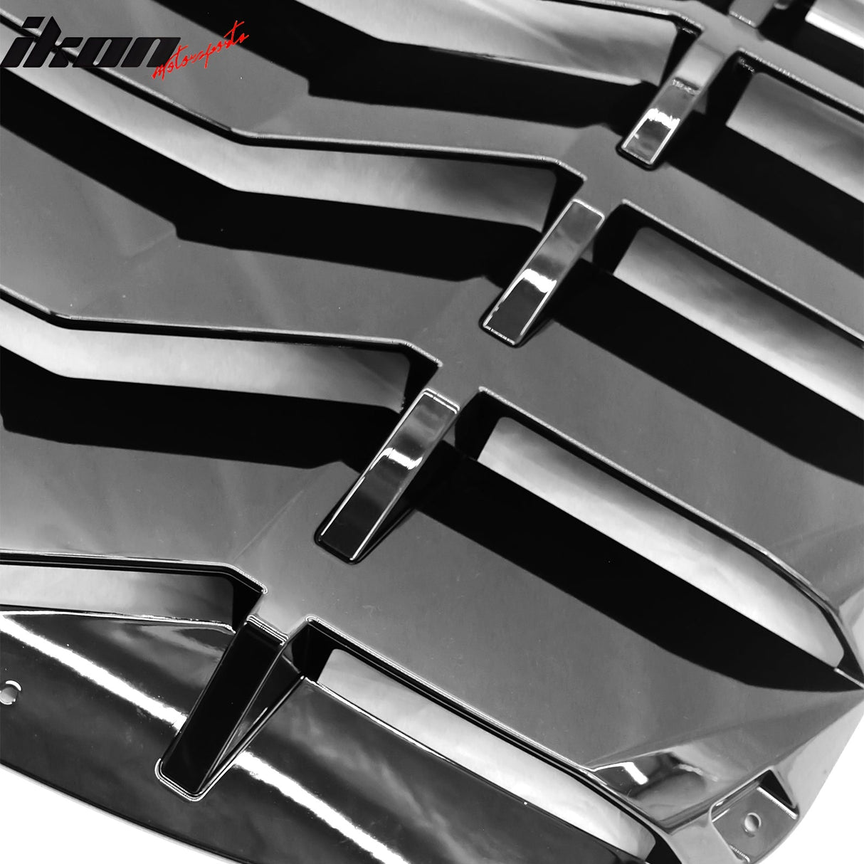 2024-2025 Ford Mustang 2DR IKON Gloss Black Rear Window Louvers ABS