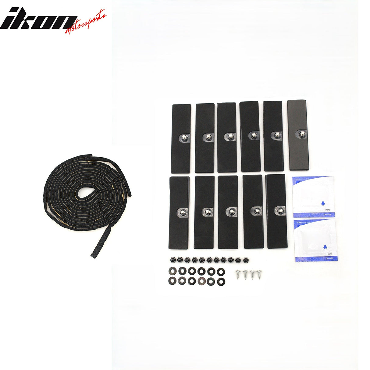 2024-2025 Ford Mustang 2DR IKON Gloss Black Rear Window Louvers ABS