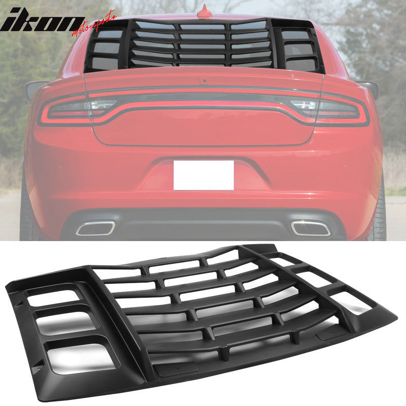 2011-2023 Dodge Charger IKON ABS Rear Window Louver 3PCS