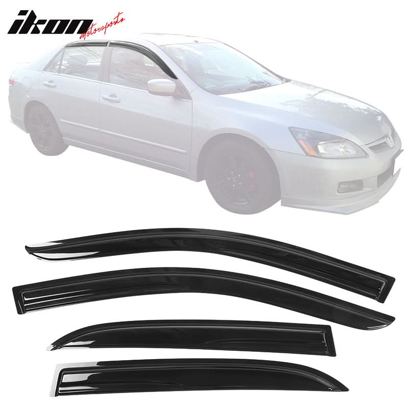 2003-2007 Honda Accord 4Door Acrylic 4PC Tape On Window Visors Guard