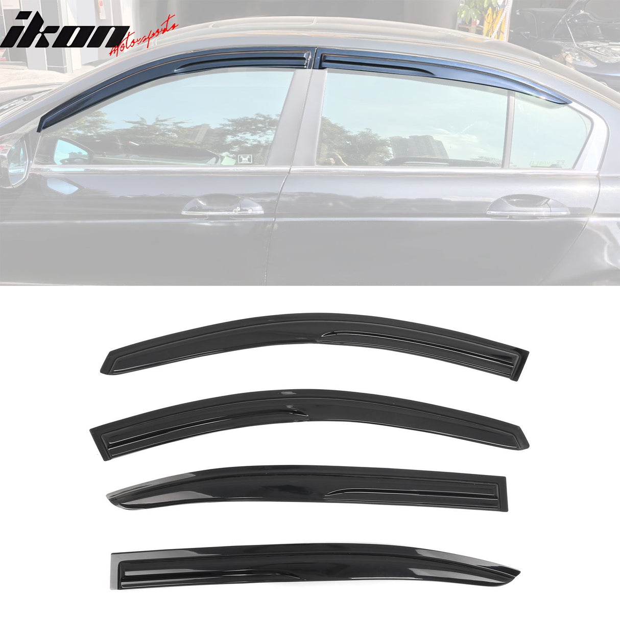 2008-2012 Honda Accord 4-Door Sedan Acrylic 4PC Tape On Window Visors