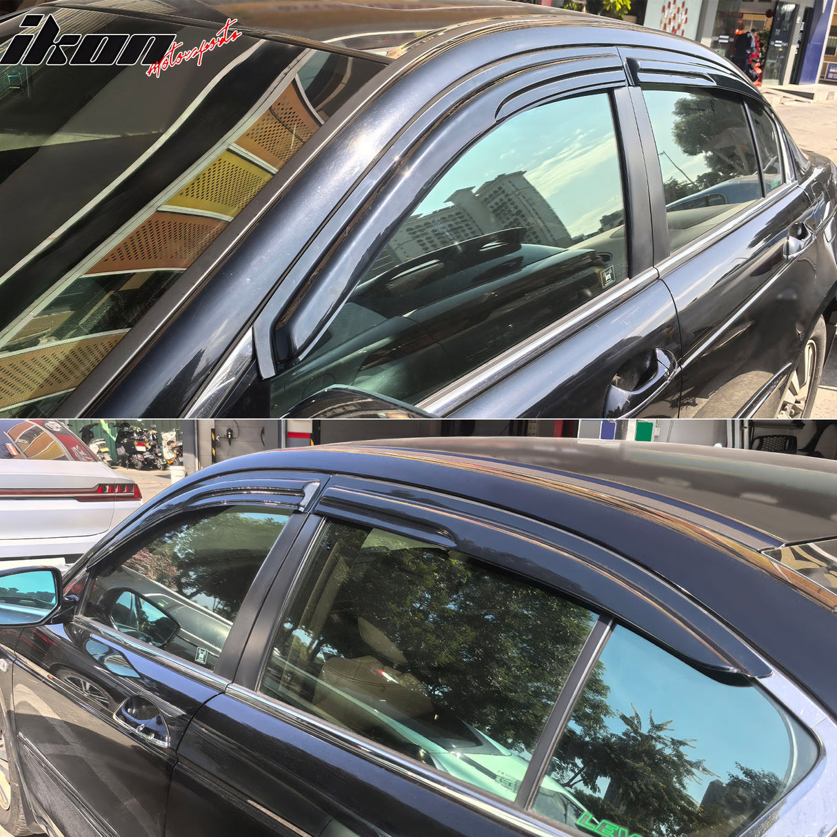 2008-2012 Honda Accord 4-Door Sedan Acrylic 4PC Tape On Window Visors