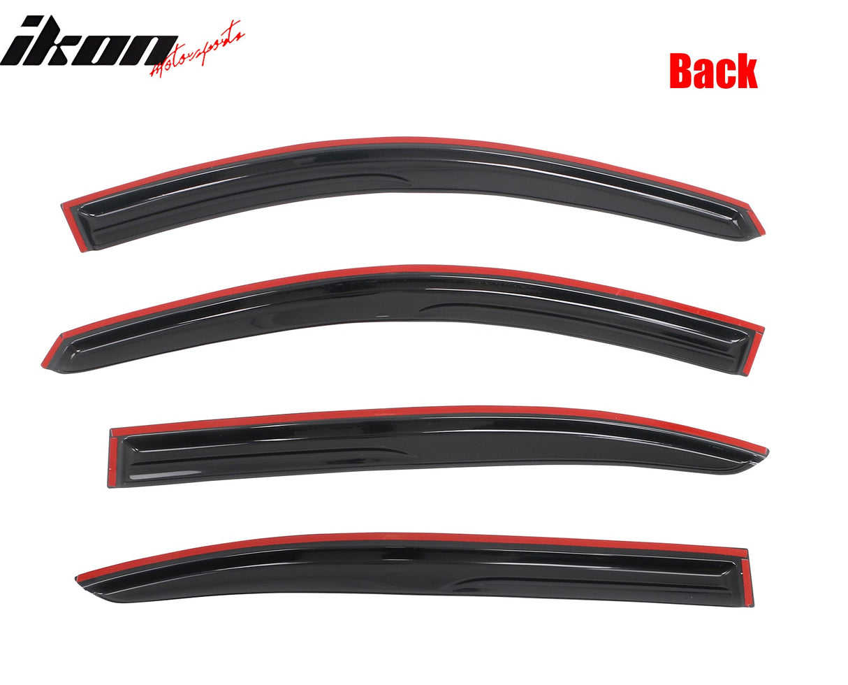 2008-2012 Honda Accord 4-Door Sedan Acrylic 4PC Tape On Window Visors