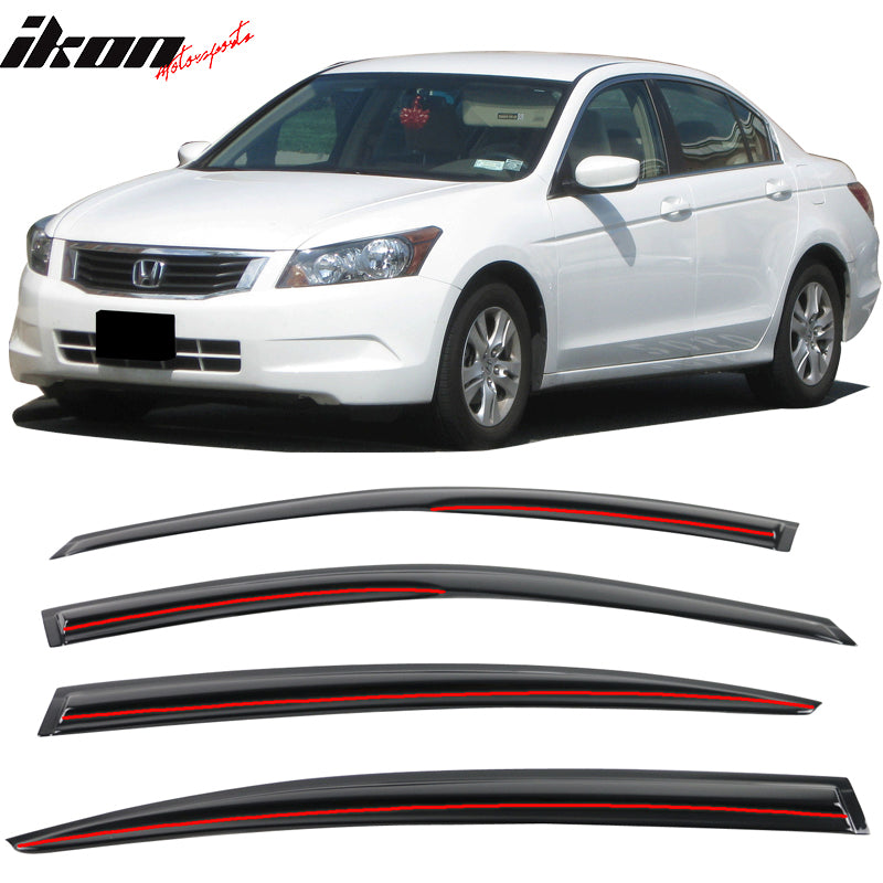 2008-2012 Honda Accord 4-Door Sedan Acrylic 4PC Tape On Window Visors