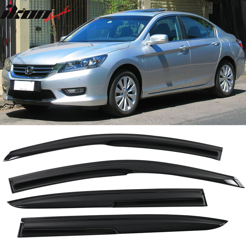 2013-2017 Honda Accord 4-Door Sedan Tape On Window Visors Rain Guard